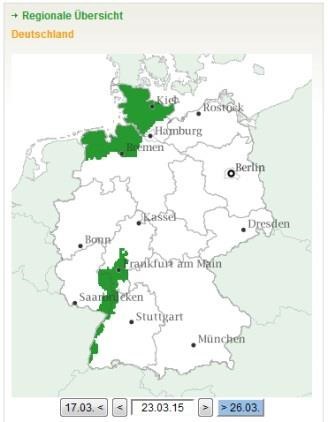 Bildschirmausschnitt www.ISIP.de; Karte zur Auswahl des Bundeslandes