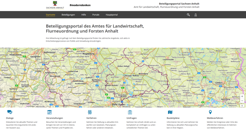 Screenshot des Beteiligungsportals ALFF Anhalt